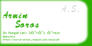 armin soros business card